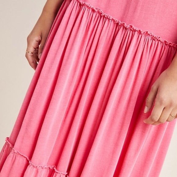 NWT Anthropologie Sundry Tiered Light Red Dress - Picture 2 of 8